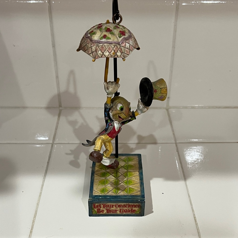Jim Shore ~ Jimmie Cricket Whimsical Figurine with Umbrella and Hat